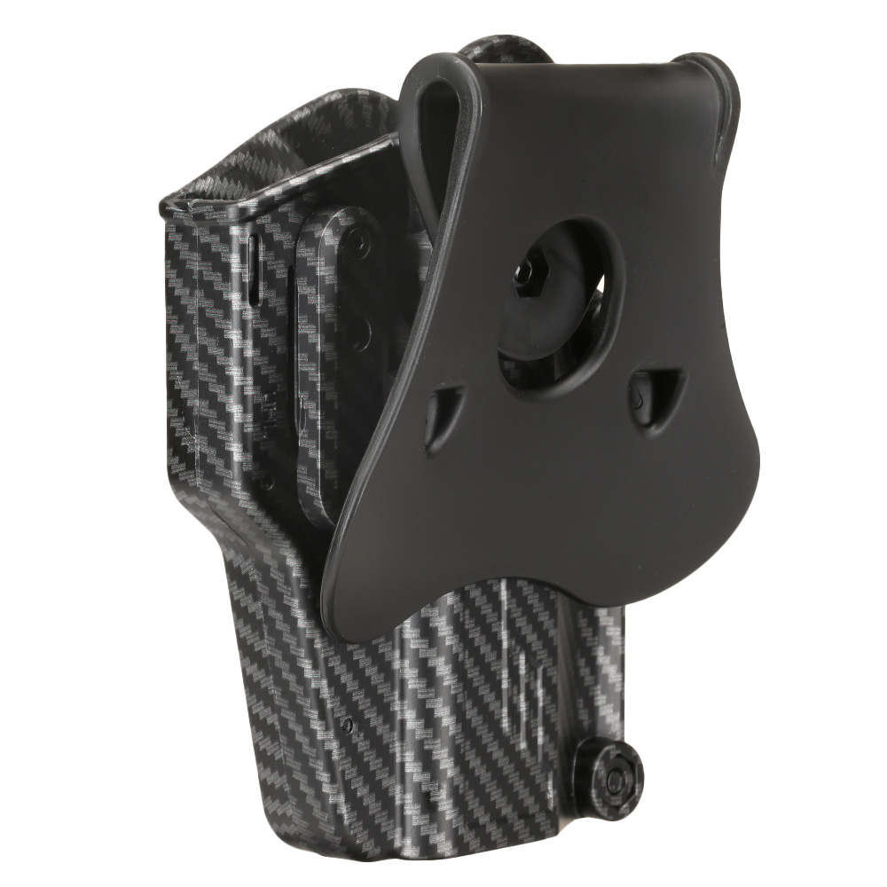 Amomax Per-Fit Universal Tactical Holster Polymer Paddle - passend fr ber 80 Pistolen Links Carbon-Design Bild 5