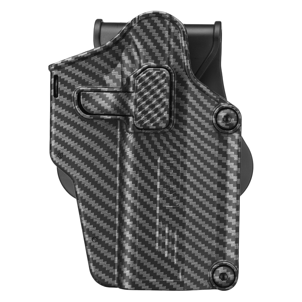 Amomax Per-Fit Universal Tactical Holster Polymer Paddle - passend für über 80 Pistolen Rechts Carbon-Design