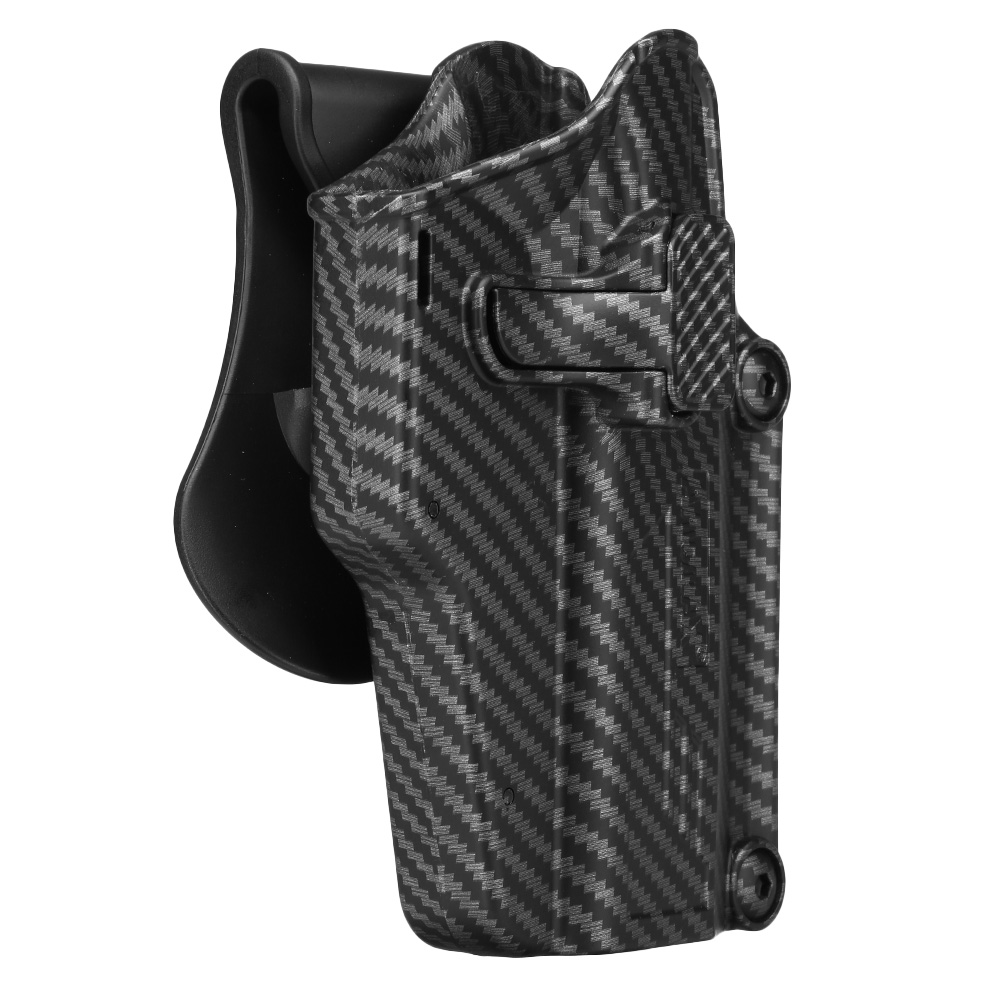 Amomax Per-Fit Universal Tactical Holster Polymer Paddle - passend fr ber 80 Pistolen Rechts Carbon-Design Bild 1