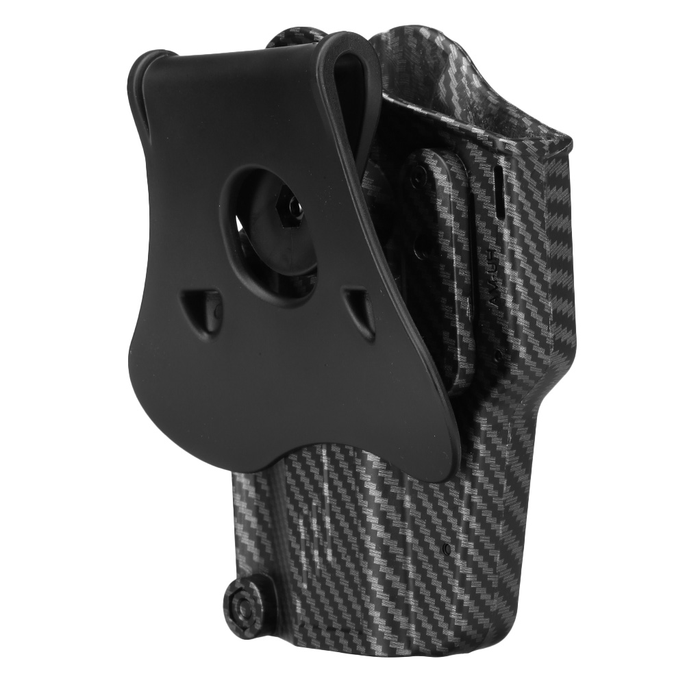 Amomax Per-Fit Universal Tactical Holster Polymer Paddle - passend fr ber 80 Pistolen Rechts Carbon-Design Bild 3