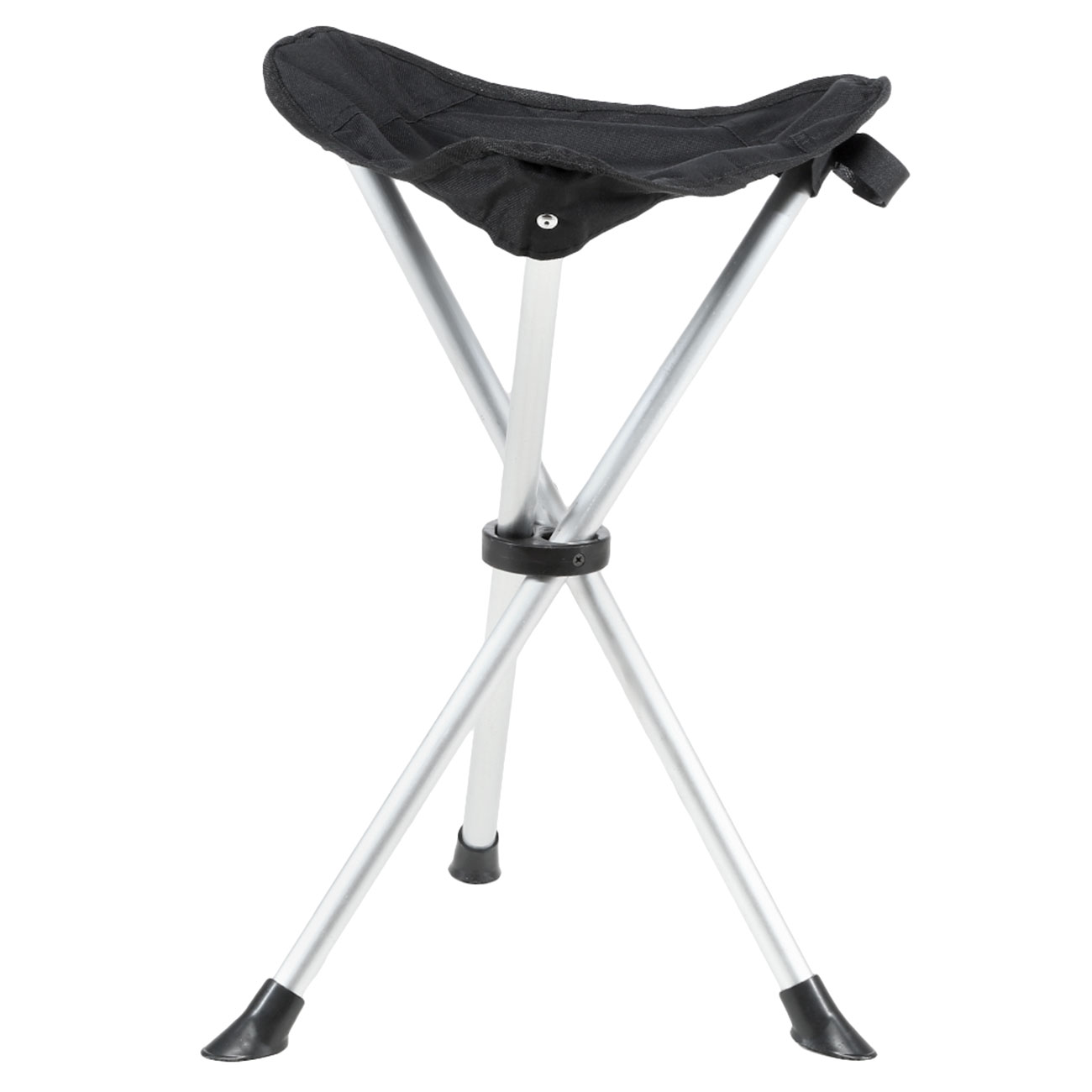 Basic Nature Dreibeinhocker Travelchair Sandwich klappbar schwarz Bild 1