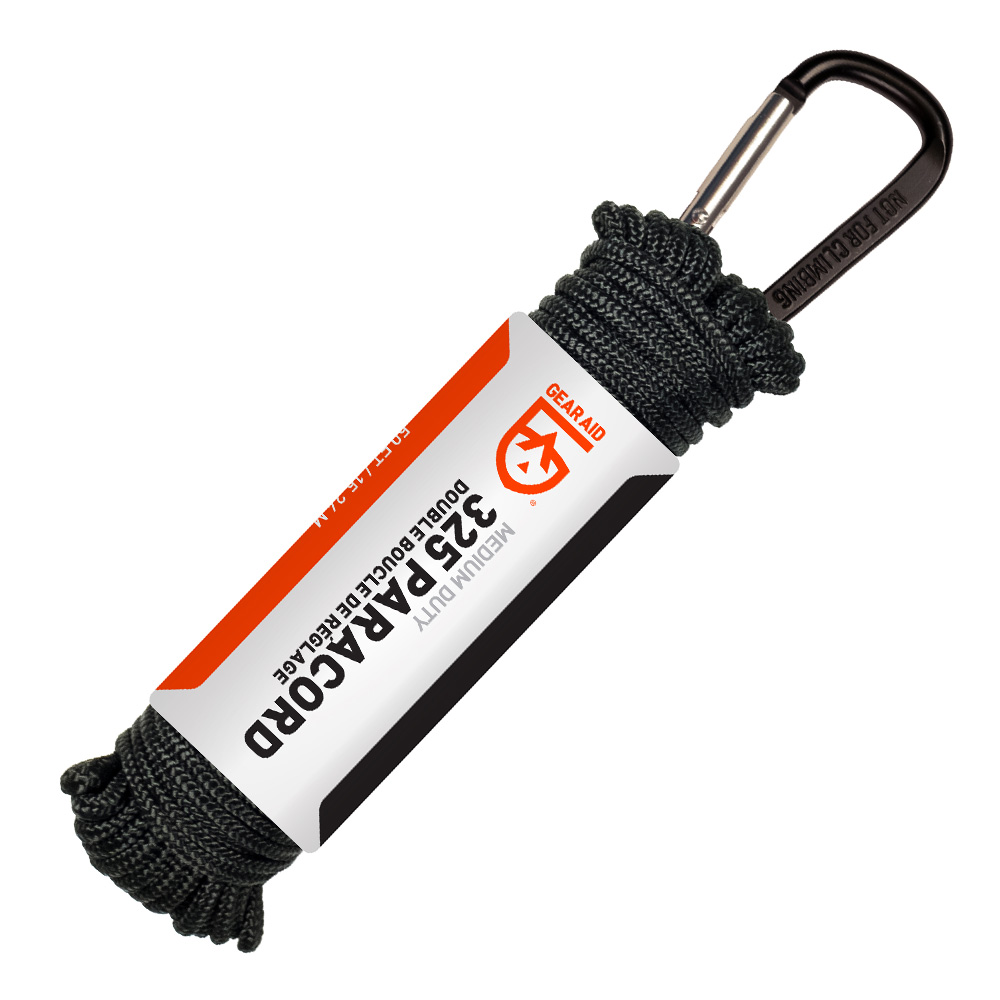 Gear Aid Paracord 325 - 15 Meter mit Karabiner schwarz kaufen