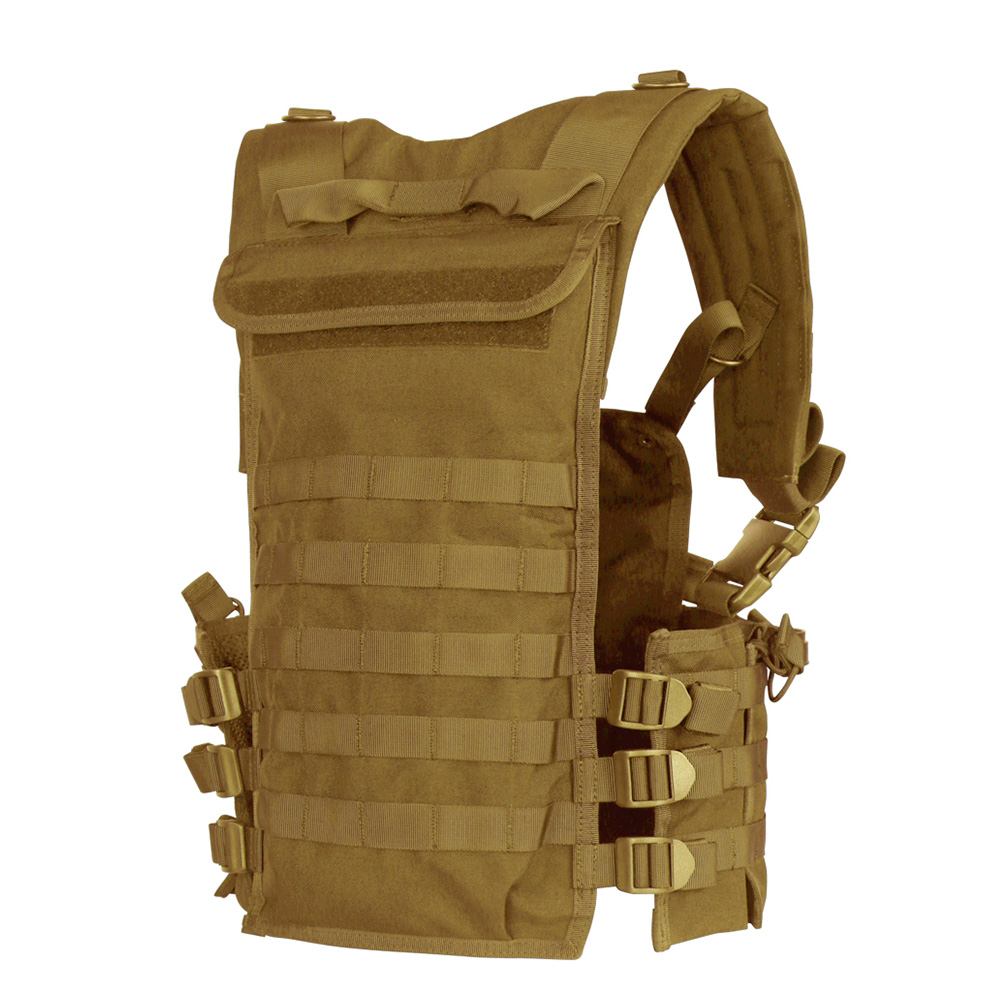 Chest Rig mit Rucksack in Coyote mit Molle Tactical Weste 