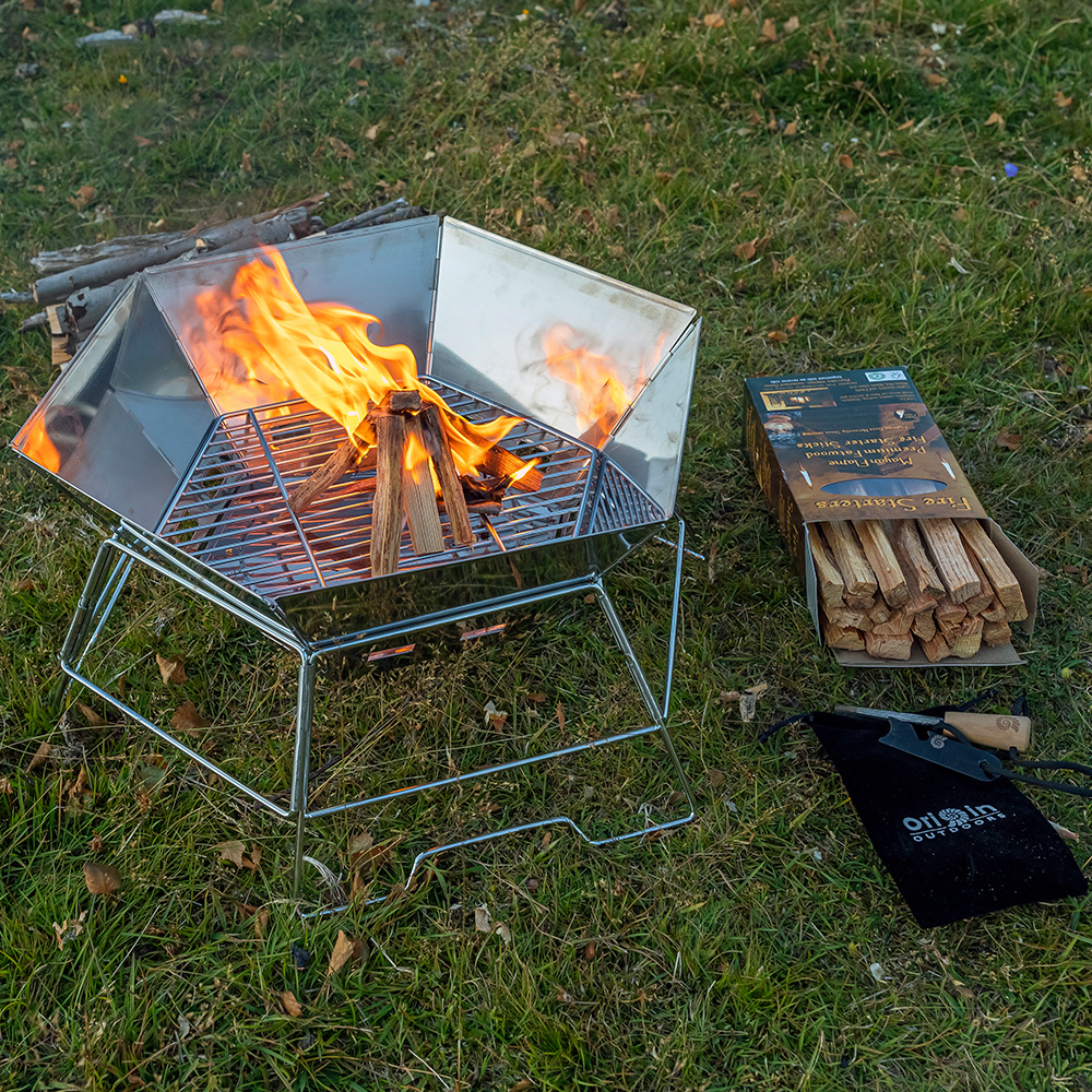 Origin Outdoors Grill- und Feuerstelle Hexagon 40 x 45 cm Edelstahl inkl. Tragetasche Bild 3