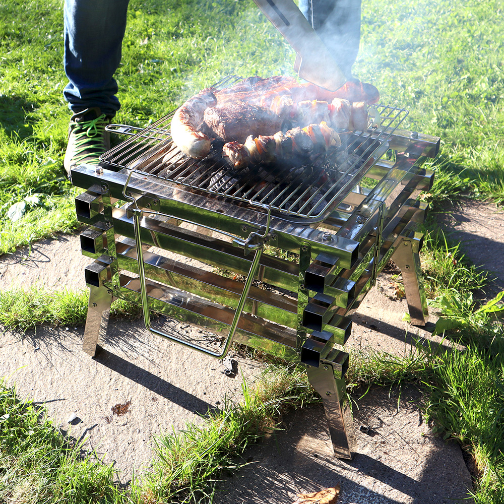 Origin Outdoors Klappgrill Firepit 31 x 36 cm Edelstahl inkl. Tragetasche Bild 1