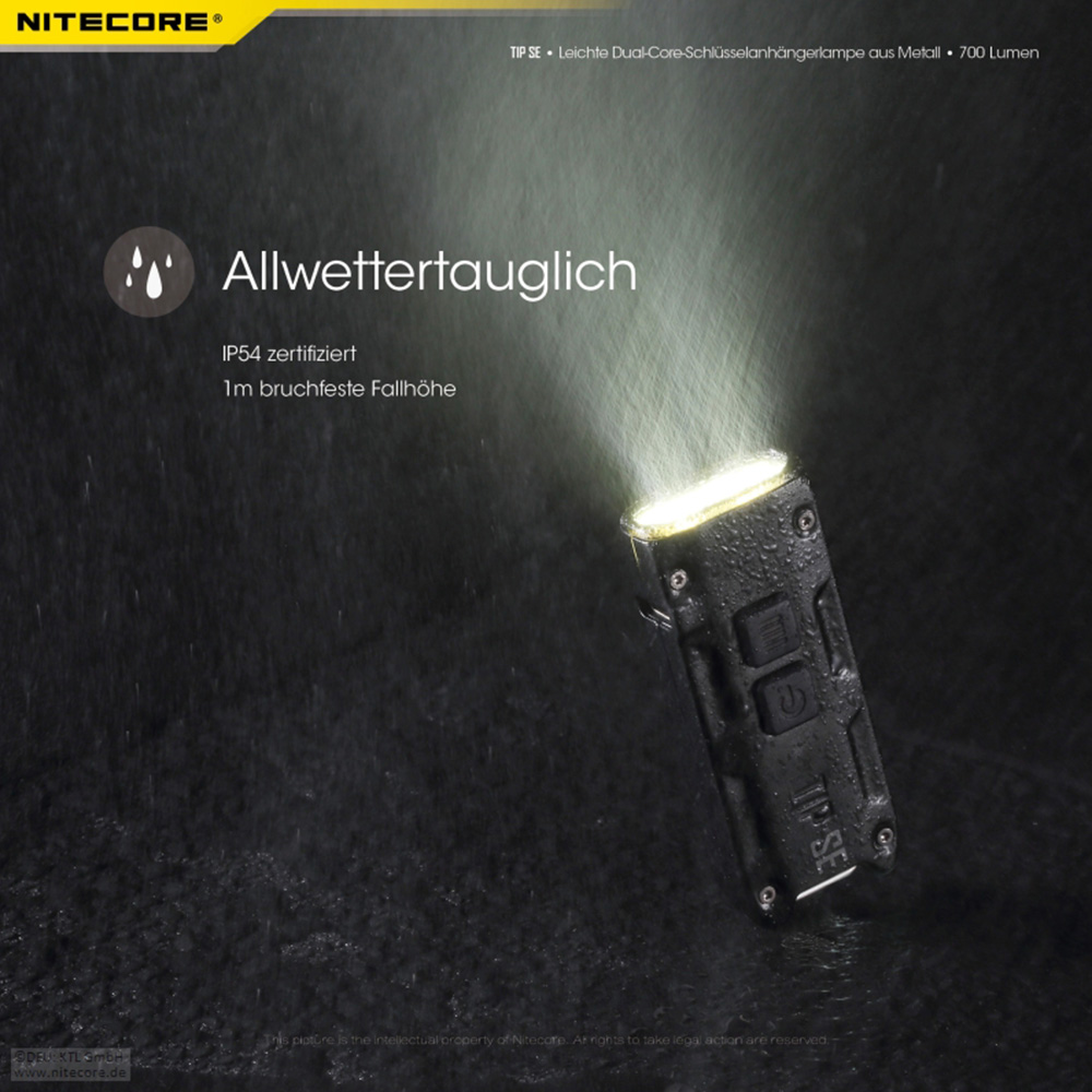 Nitecore LED-Schlüssellampe TIP SE 700 Lumen USB grau Bild 1