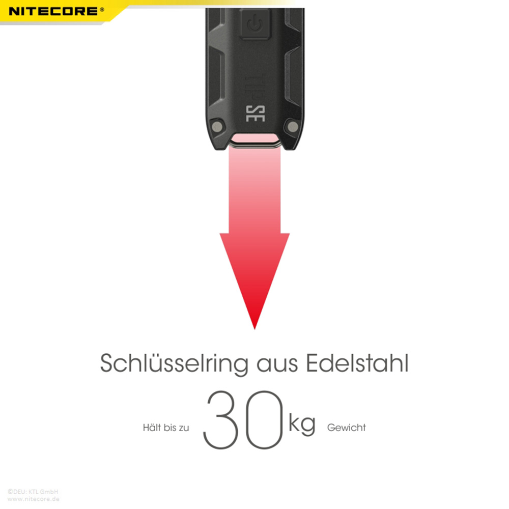 Nitecore LED-Schlssellampe TIP SE 700 Lumen USB grau Bild 1