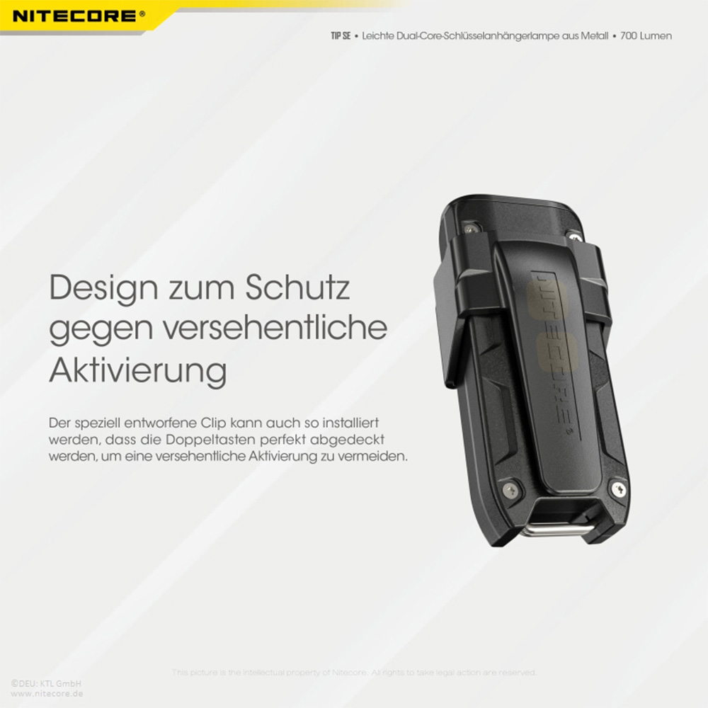 Nitecore LED-Schlssellampe TIP SE 700 Lumen USB grau Bild 1