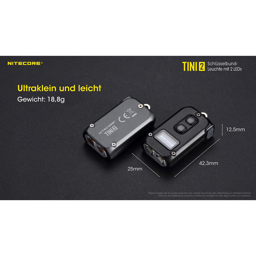 Nitecore LED-Schlssellampe TINI 2 500 Lumen USB grau Bild 1