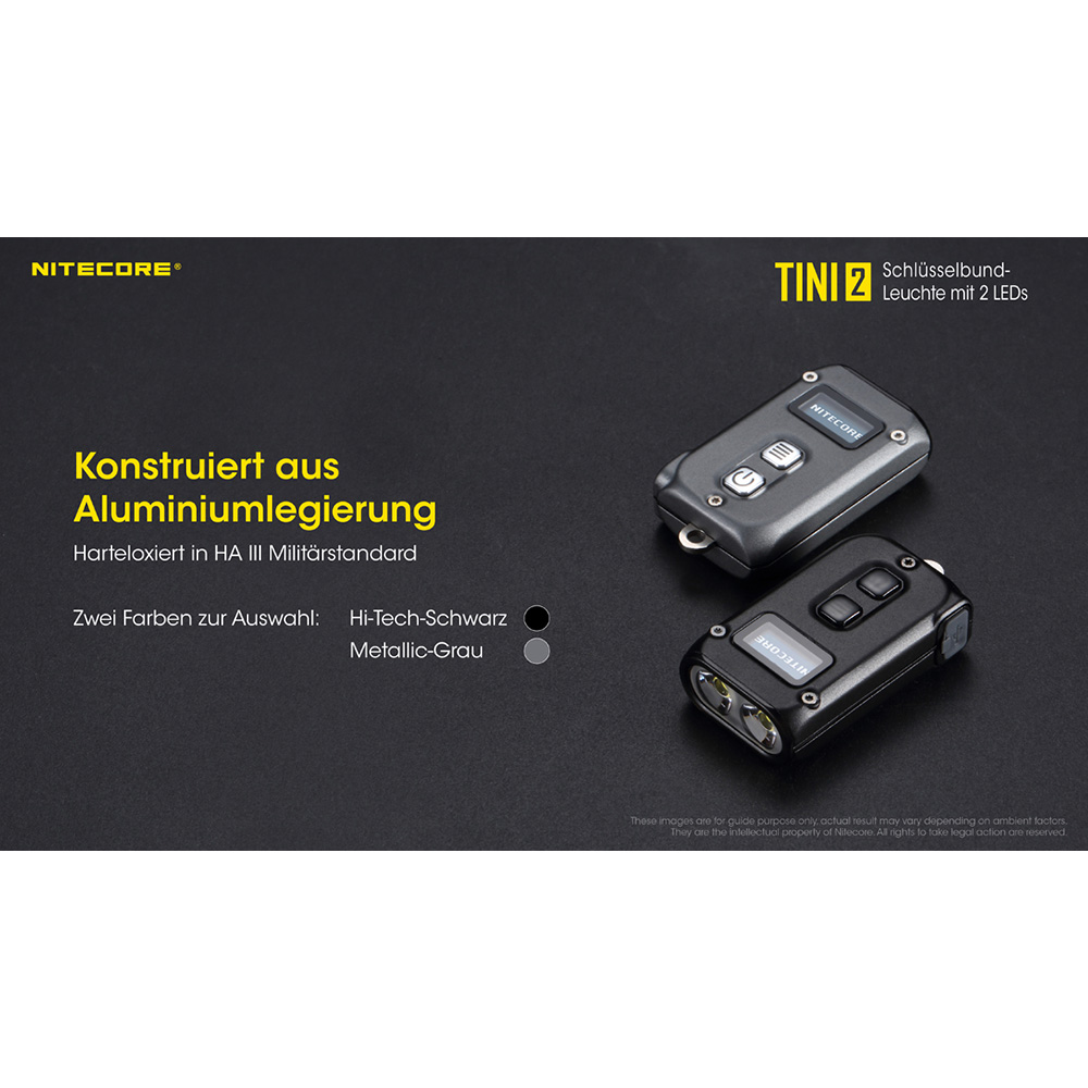 Nitecore LED-Schlssellampe TINI 2 500 Lumen USB grau Bild 1