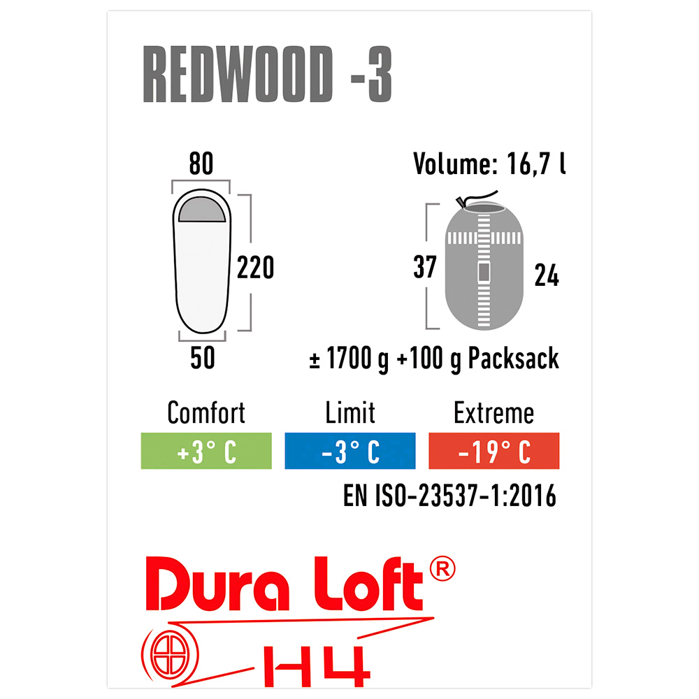 High Peak Mumienschlafsack Redwood -3 dunkelrot bis zu 190 cm Krpergre Bild 1