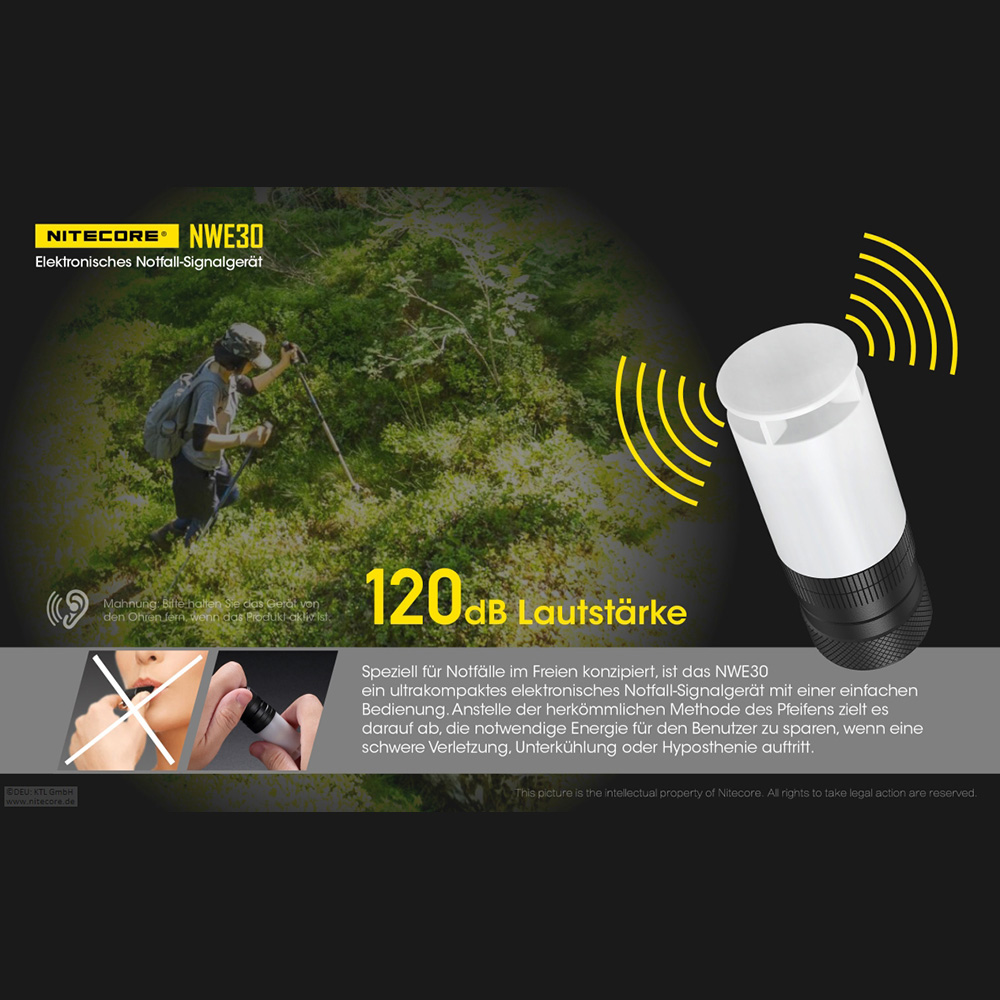 Nitecore NWE 30 elektrisches Notsignalgert 2000 Lumen 120dB Bild 6