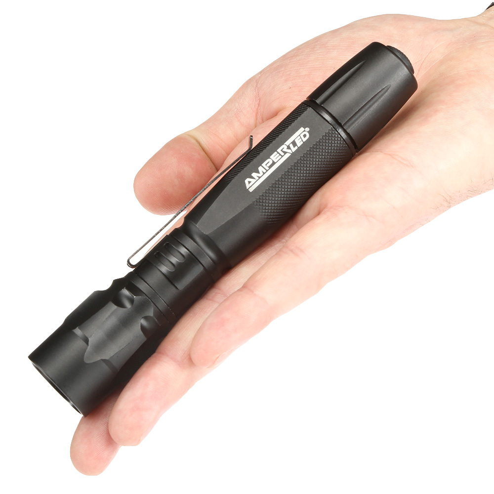 Amperlite LED-Taschenlampe Aluminium 140 Lumen schwarz inkl. Holster Bild 1