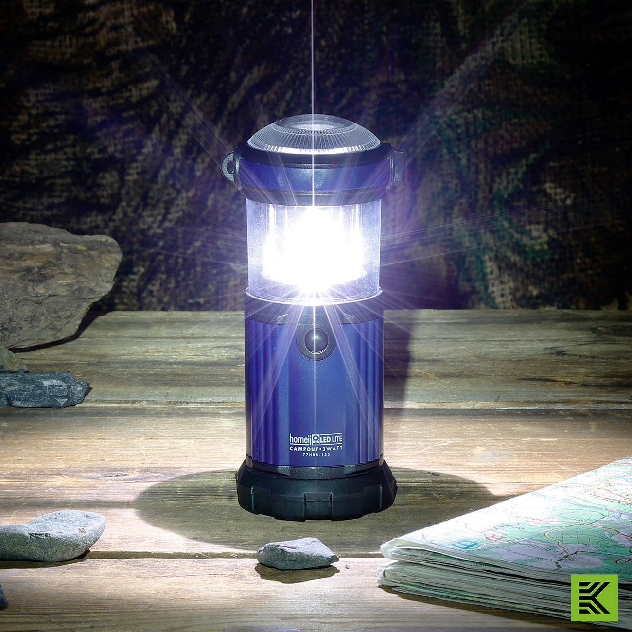 Camping Laterne Homeij 120 Lumen batteriebetrieben blau