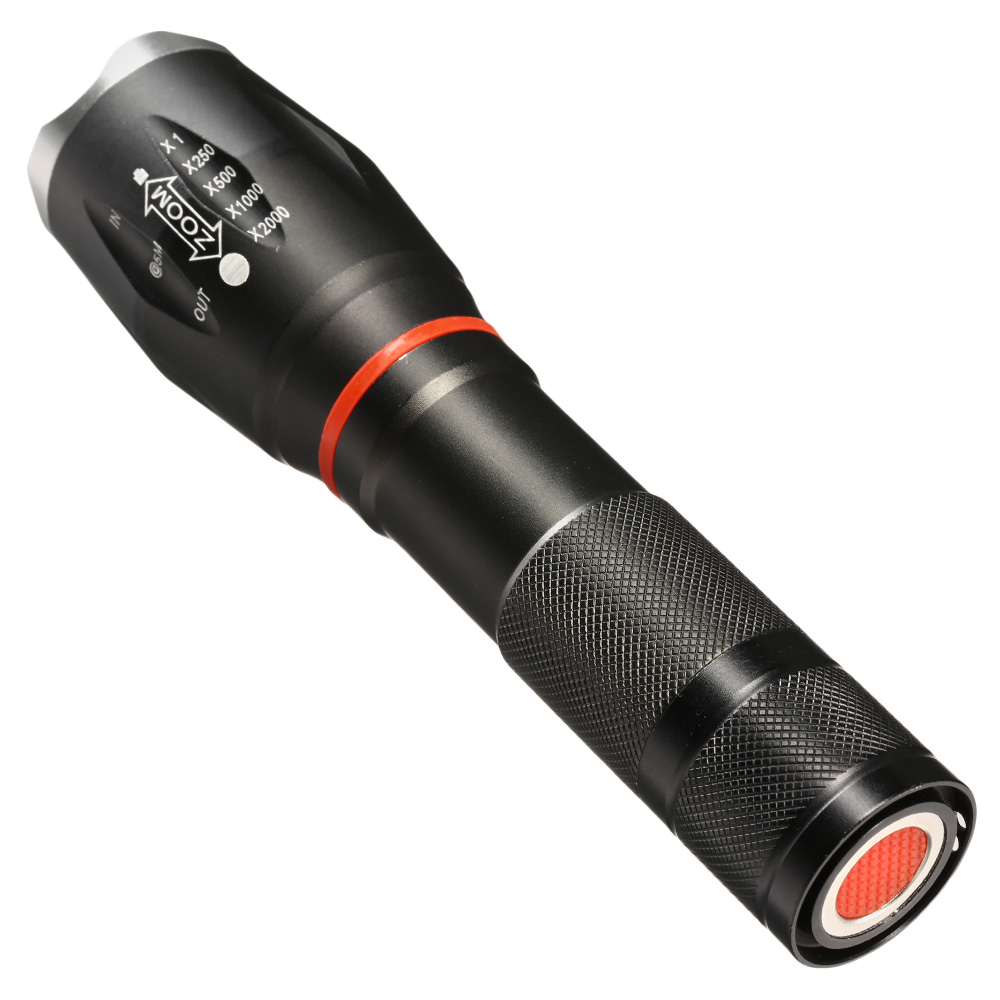LED-Taschenlampe CQB mit Zoom Aluminium schwarz Bild 1