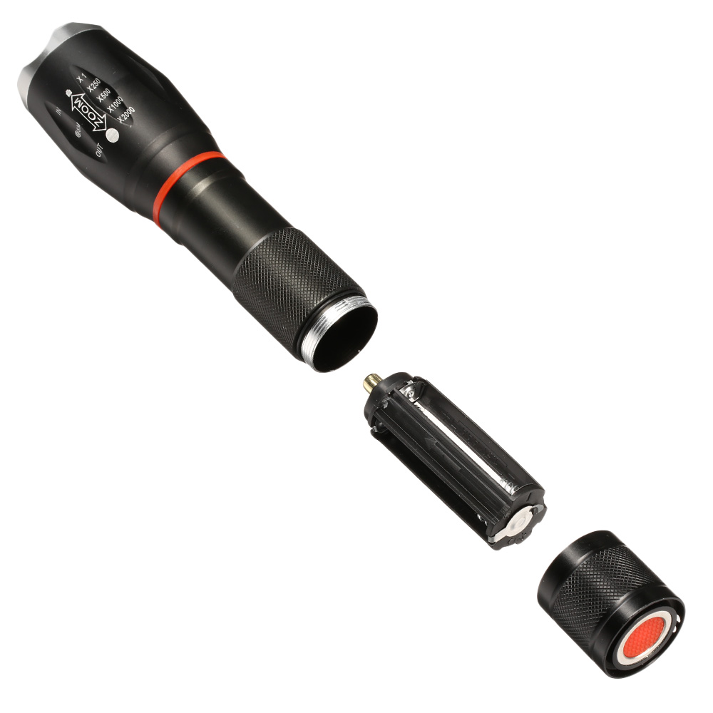 LED-Taschenlampe CQB mit Zoom Aluminium schwarz Bild 6