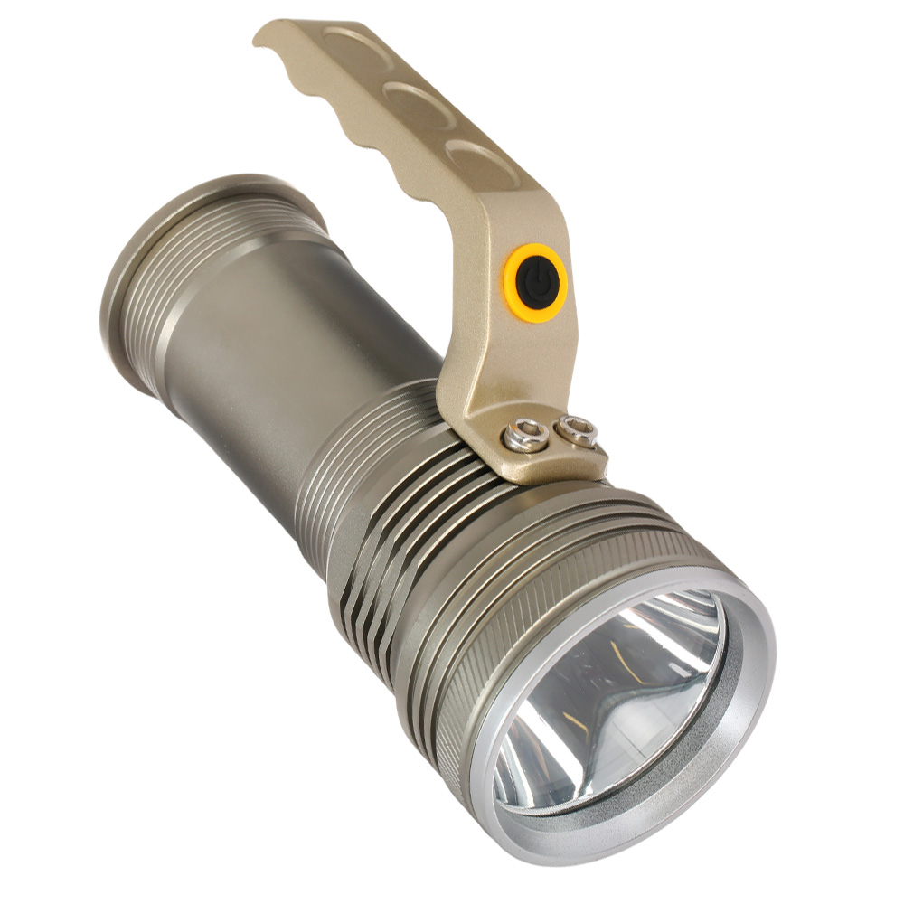LED-Taschenlampe COB Aluminium 8000 Lumen inkl. Akku und USB-Lader silber Bild 1