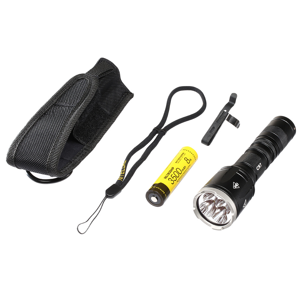 Nitecore LED-Taschenlampe CR7 Chameleon 2500 Lumen Wei- und Rotlicht inkl. Akku, Holster und Lanyard schwarz Bild 4