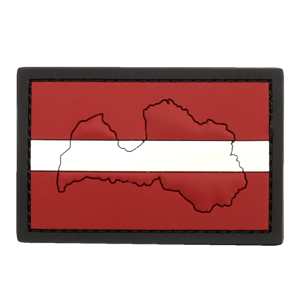 101 INC. 3D Rubber Patch mit Klettflche Lettland mit Kontur fullcolor