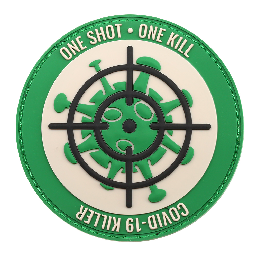 101 INC 3D Rubber Patch mit Klettflche Covid-19 Killer II grn/wei