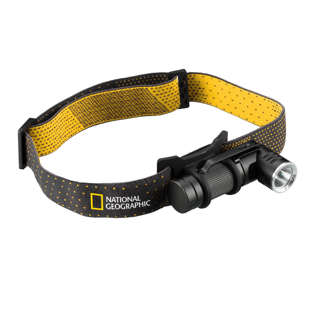 National Geographic LED-Taschenlampe Iluminos 450 mit Kopfhalterung Aluminium 450 Lumen schwarz