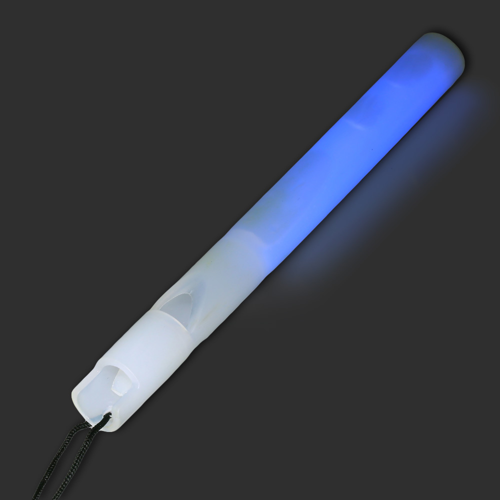Barbaric Leuchtstab mit Notfallpfeife blau