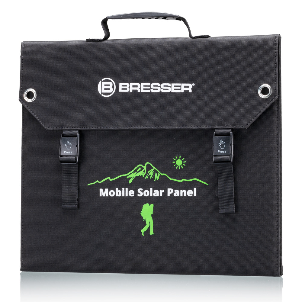 Bresser Mobiles Solar-Ladegert 60 Watt mit USB- u. DC-Anschluss faltbar Bild 1