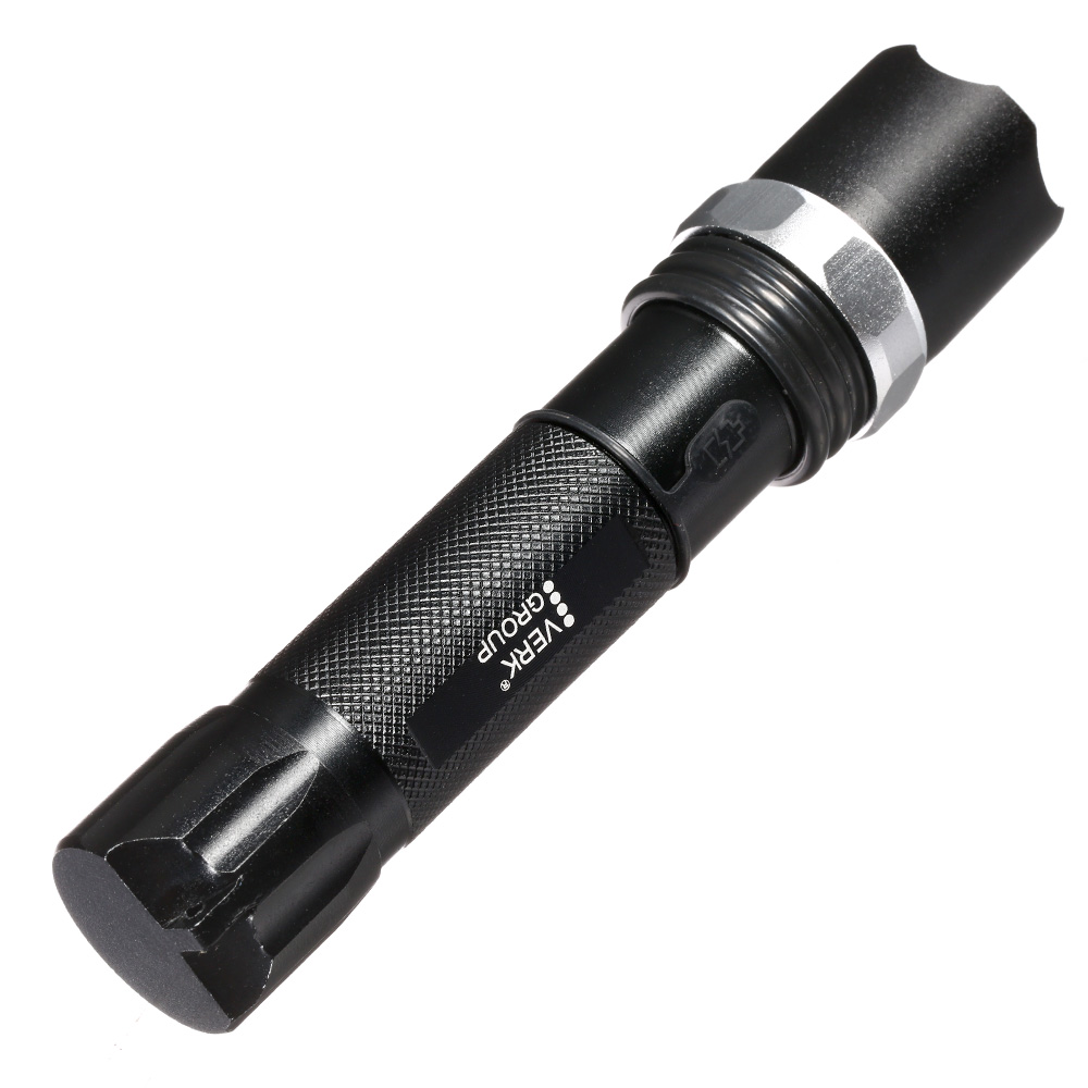 Bailong LED-Taschenlampe mit Zoom, Strobe schwarz inkl. Akku und Ladegert Bild 7