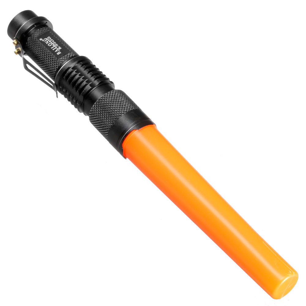 Bailong LED-Taschenlampe mit Zoom, Strobe und SOS schwarz inkl. Akku und Ladegert Bild 1