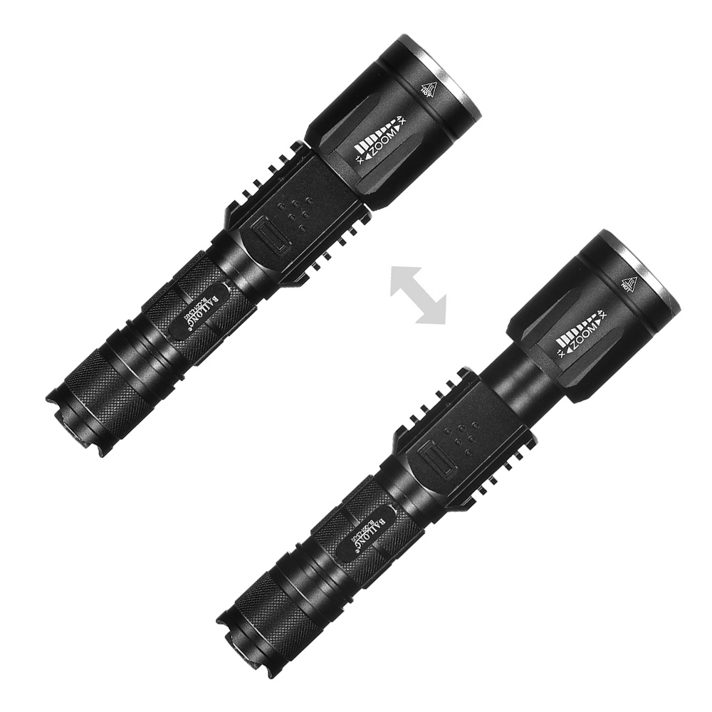 Bailong LED-Taschenlampe Tactical schwarz inkl. Kabelschalter, Akku und Ladegerät Bild 6