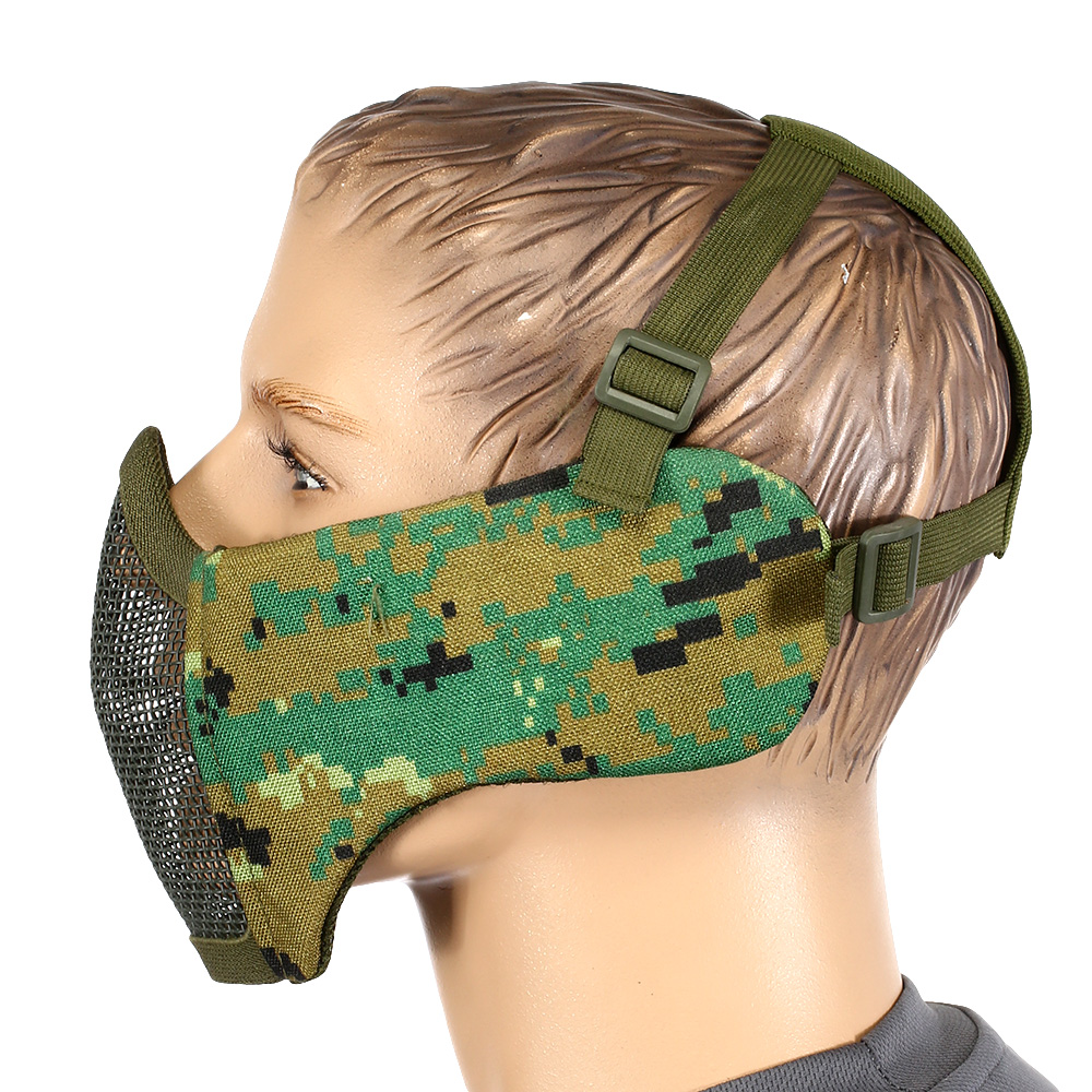 Nuprol Mesh Mask V5 Gittermaske Lower Face Shield mit Ohrabdeckung Digital Woodland Bild 3
