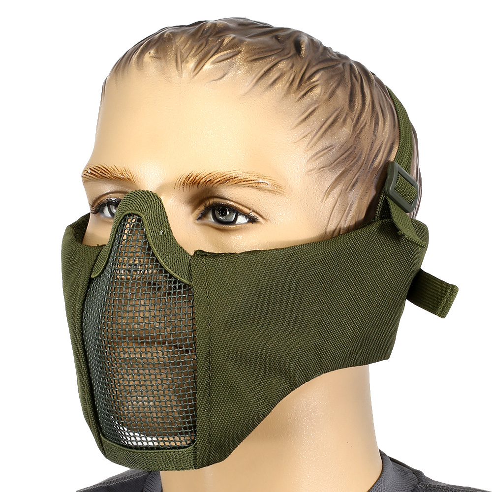 Nuprol Mesh Mask V5 Gittermaske Lower Face Shield mit Ohrabdeckung oliv