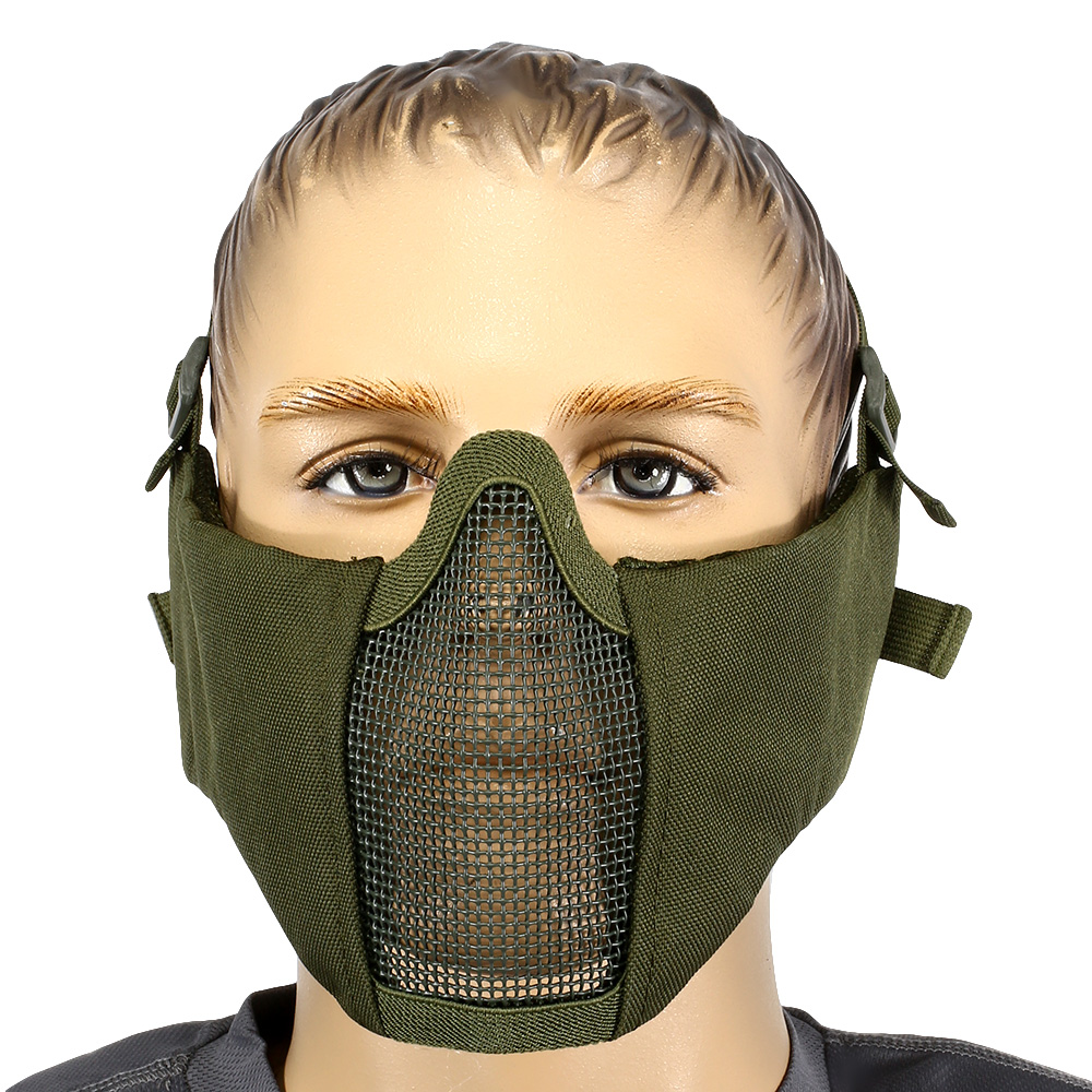 Nuprol Mesh Mask V5 Gittermaske Lower Face Shield mit Ohrabdeckung oliv Bild 1