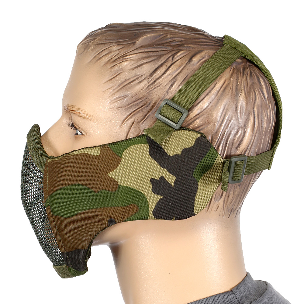 Nuprol Mesh Mask V5 Gittermaske Lower Face Shield mit Ohrabdeckung Woodland Bild 3