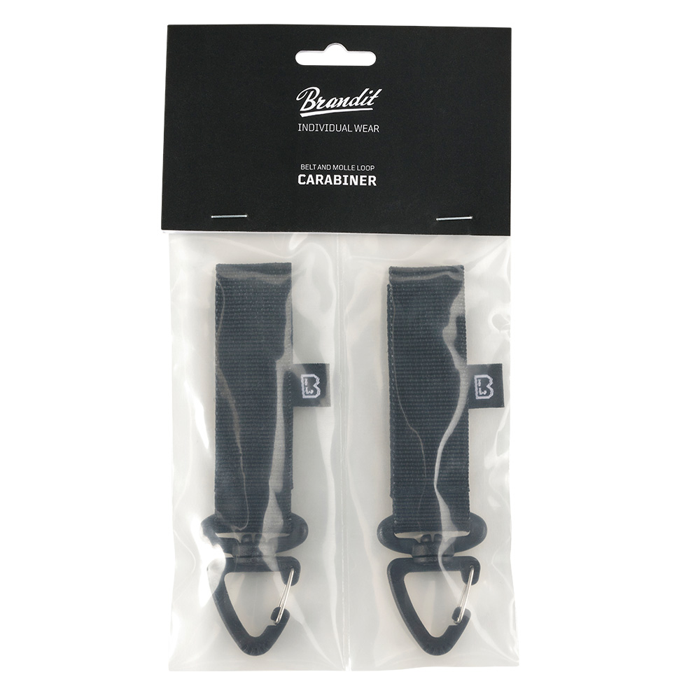 Brandit Grtelschlaufe mit Karabiner 2er Pack schwarz Bild 1