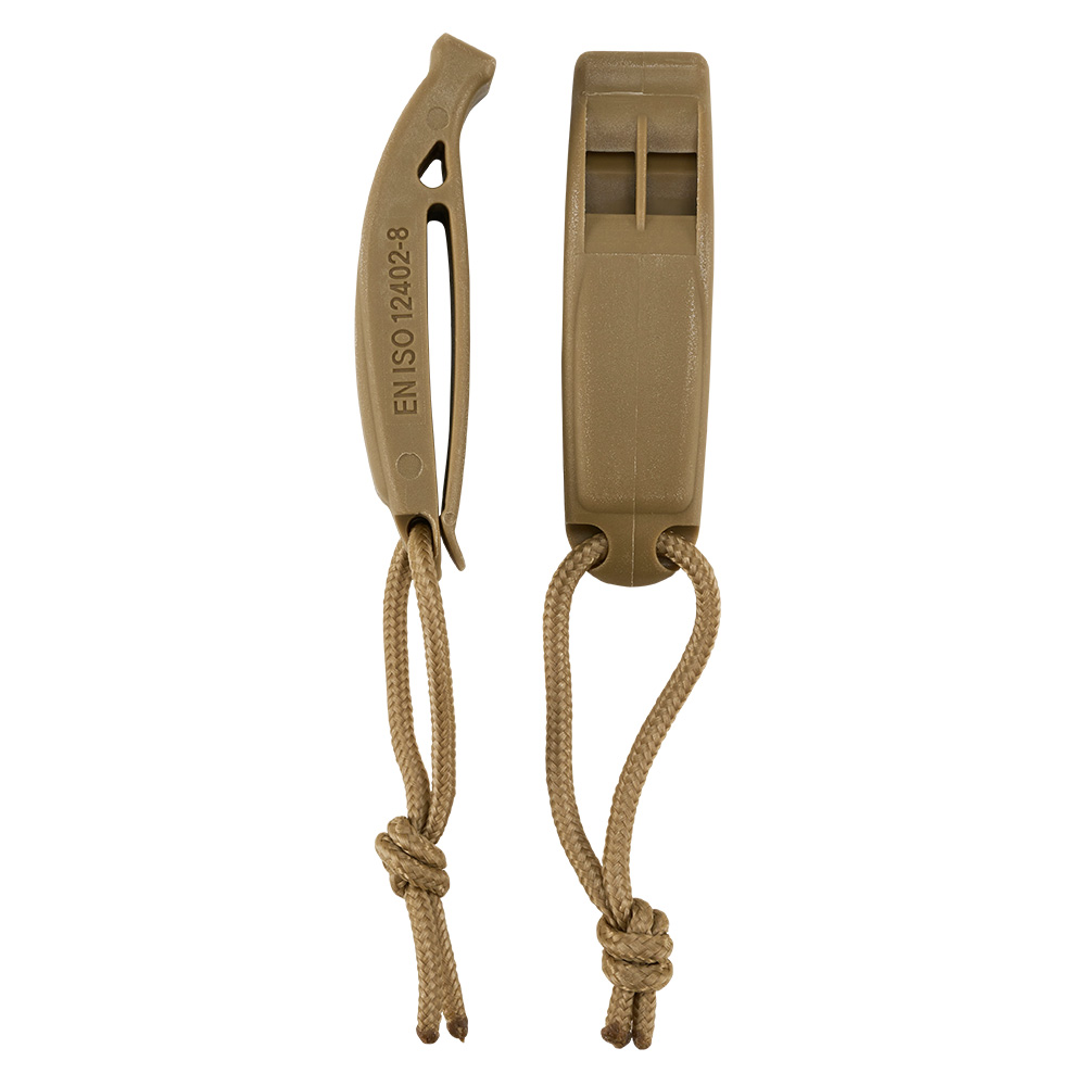 Brandit Signalpfeife MOLLE mit Clip camel 2er Pack