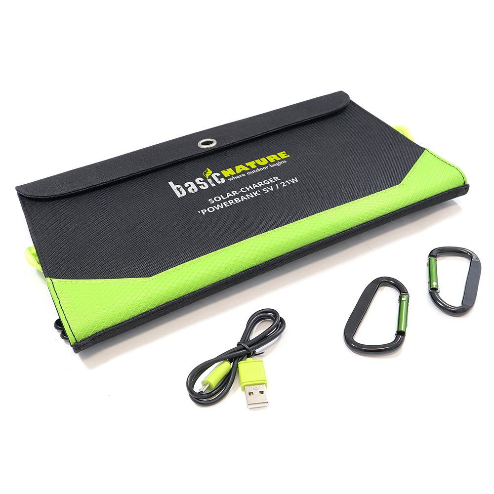 Basic Nature Solar-Ladegert mit 10000 mAh Powerbank faltbar Bild 1