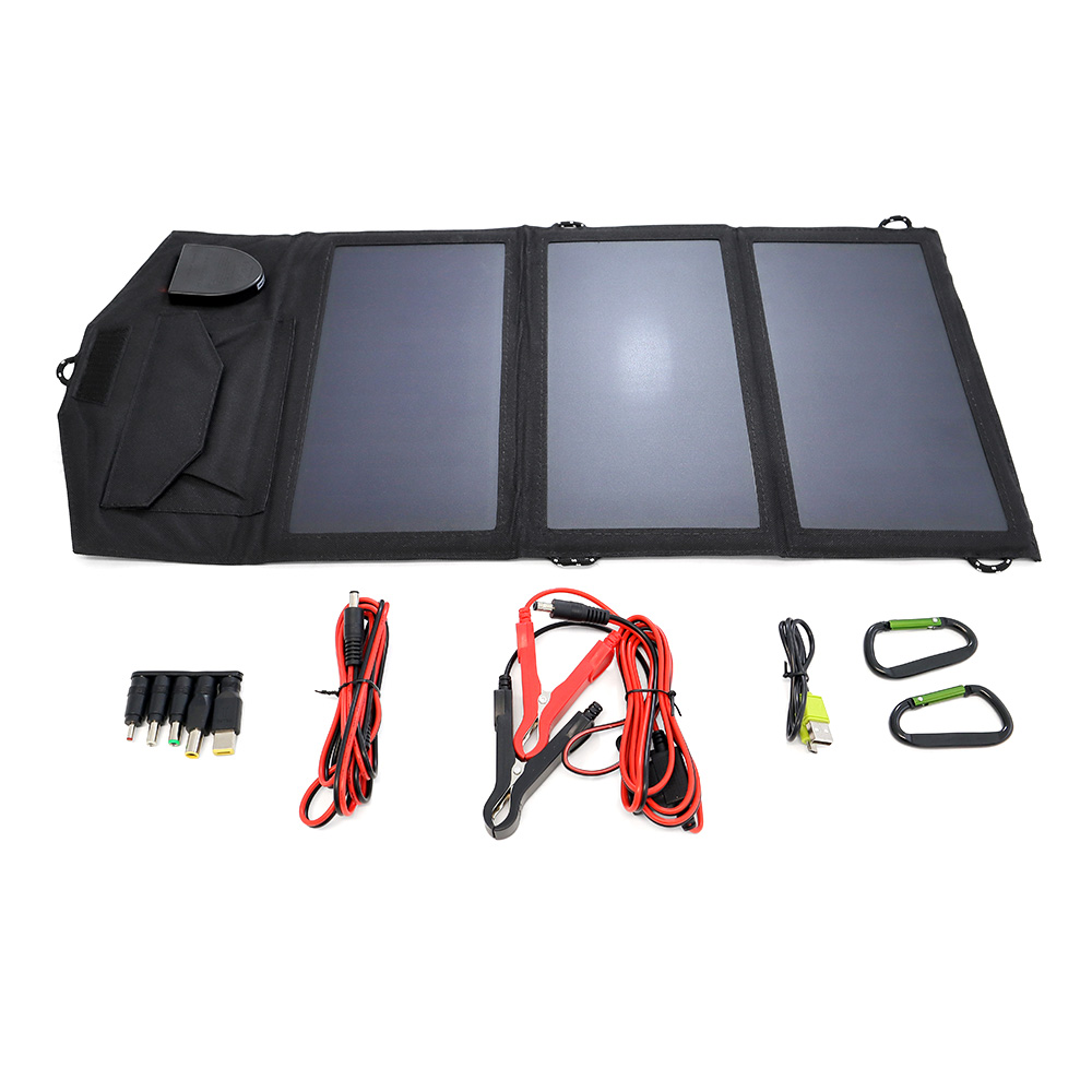 Basic Nature Solar-Ladegert Offroad fr 12V, 18V und USB Gerte faltbar