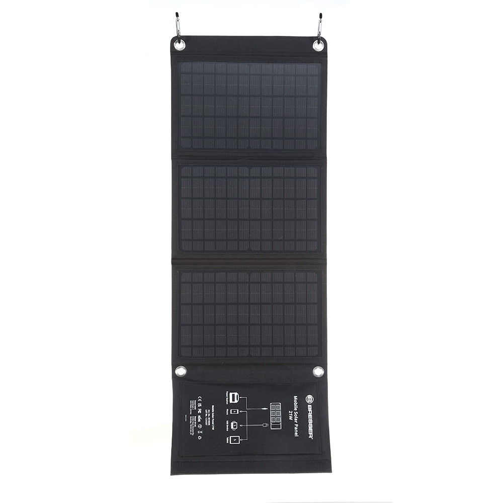 Bresser Mobiles Solar-Ladegert 21 Watt mit USB- u. DC-Anschluss faltbar Bild 7