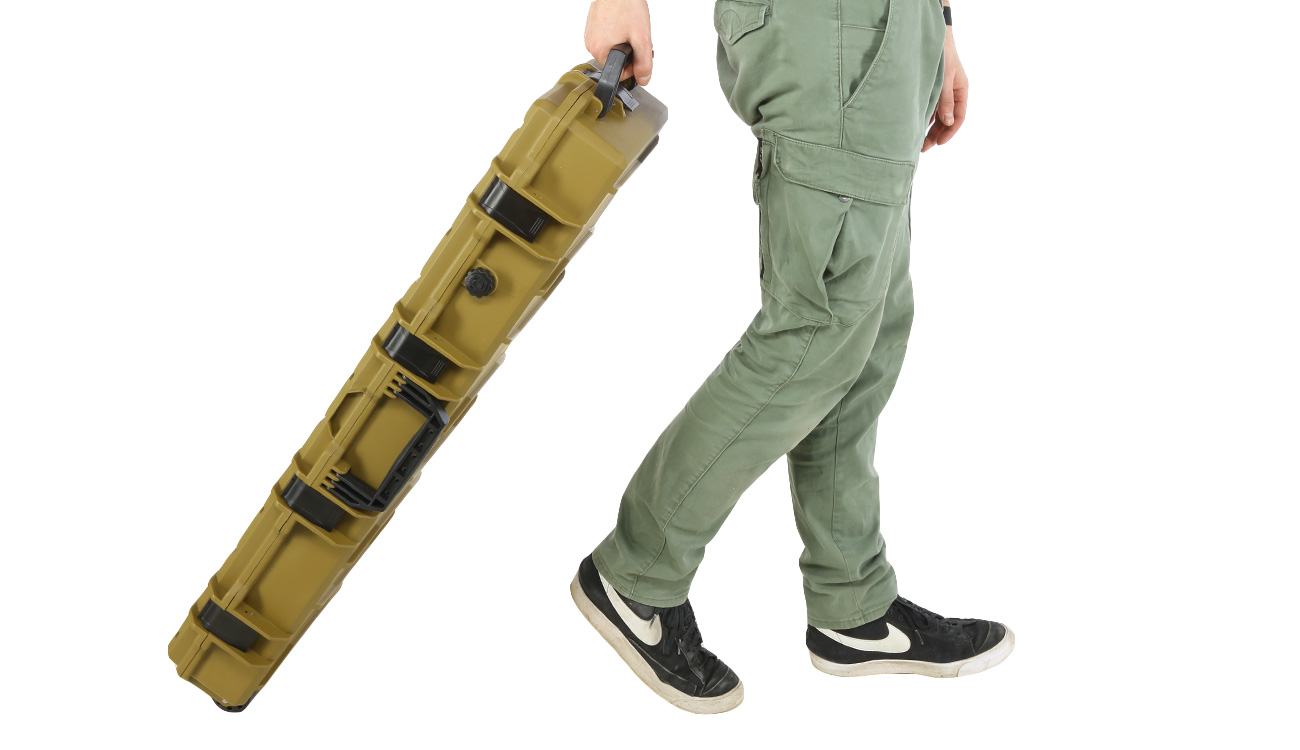 MAX Tactical Large Hard Case Waffenkoffer / Trolley 102 x 36,5 x 14,5 cm PnP-Schaumstoff RAL8000 grnbraun Bild 1