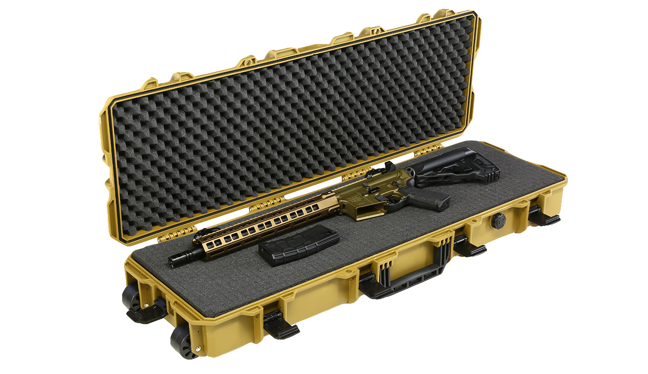MAX Tactical Large Hard Case Waffenkoffer / Trolley 102 x 36,5 x 14,5 cm PnP-Schaumstoff RAL8000 grünbraun Bild 4