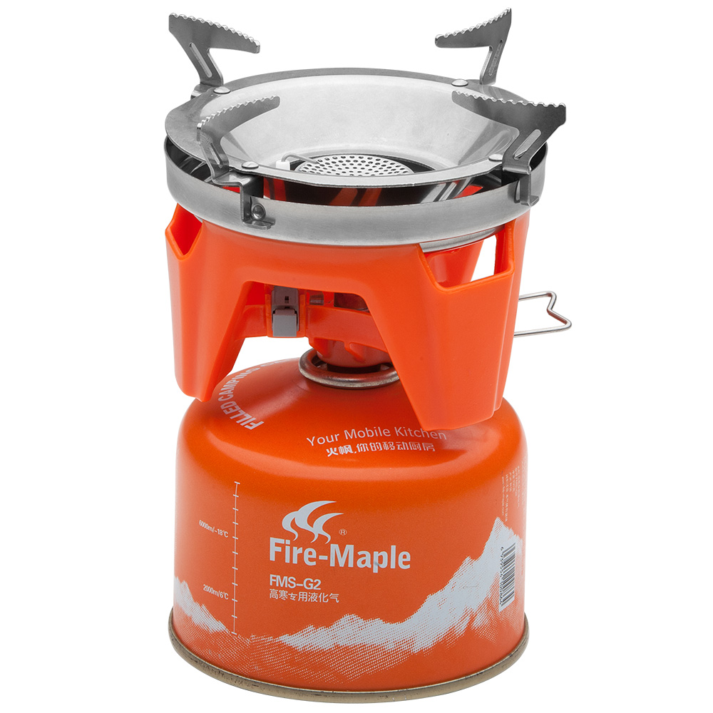 Fire Maple Gaskocher System Star X2 mit Piezozündung orange für Schraubgaskartuschen Bild 2