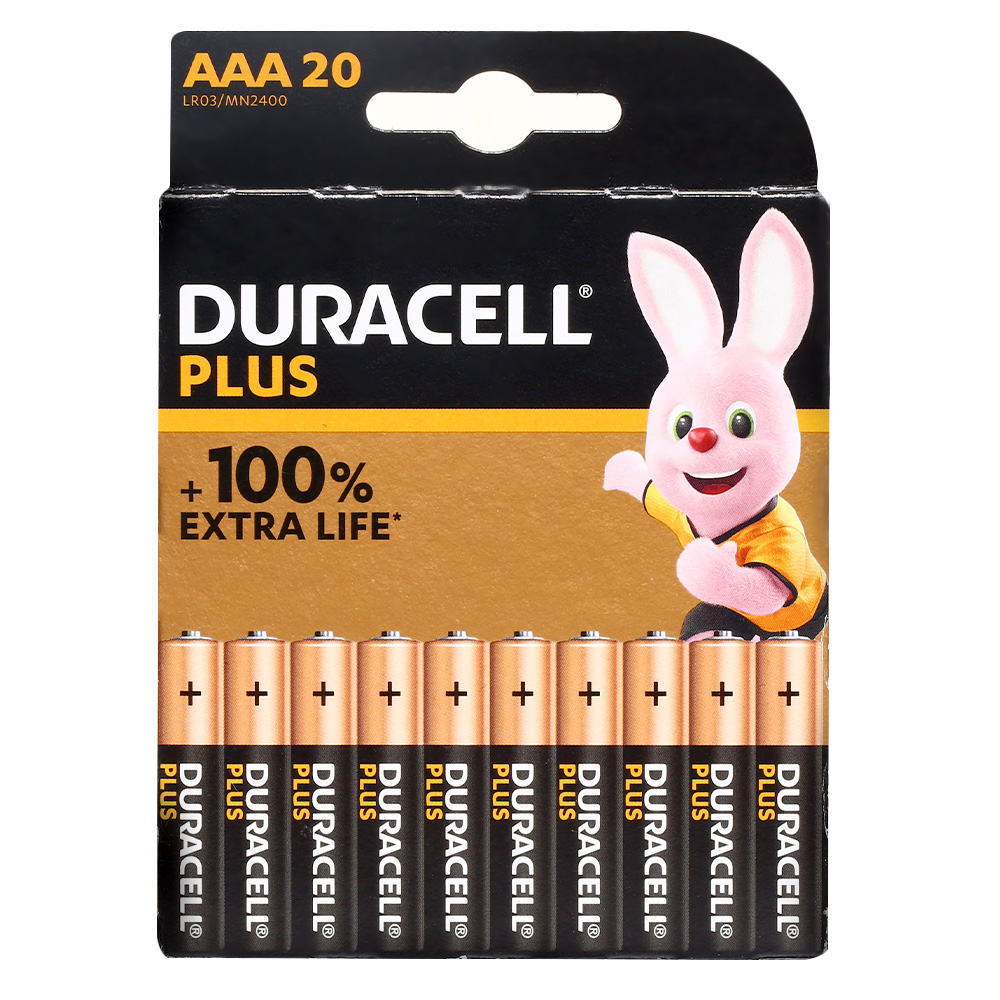 Duracell Plus Alkaline Batterie LR03 AAA Micro 1.5V 20 Stück