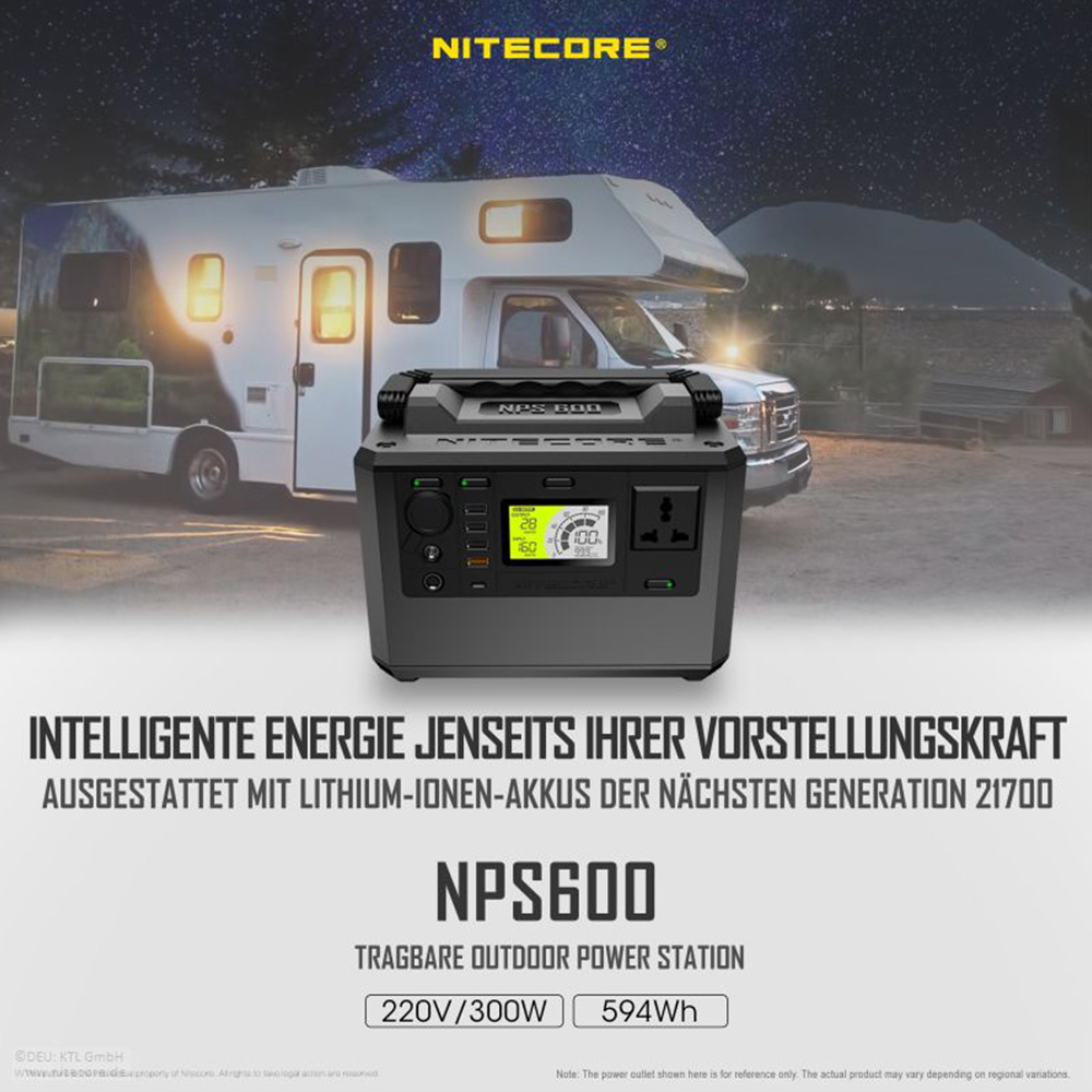 Nitecore Mobile Power Station NPS600 tragbarer Stromspeicher 165000 mAh schwarz Bild 1