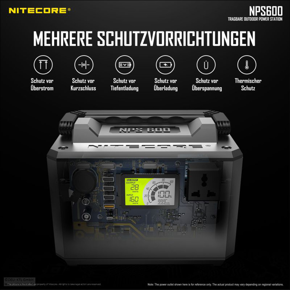 Nitecore Mobile Power Station NPS600 tragbarer Stromspeicher 165000 mAh schwarz Bild 9