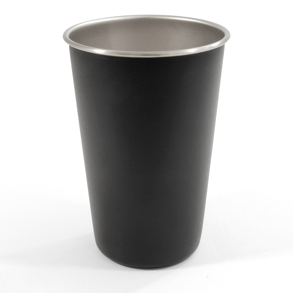 Origin Outdoors Edelstahlbecher Set Livingstone 4 Stck schwarz/silber Bild 1