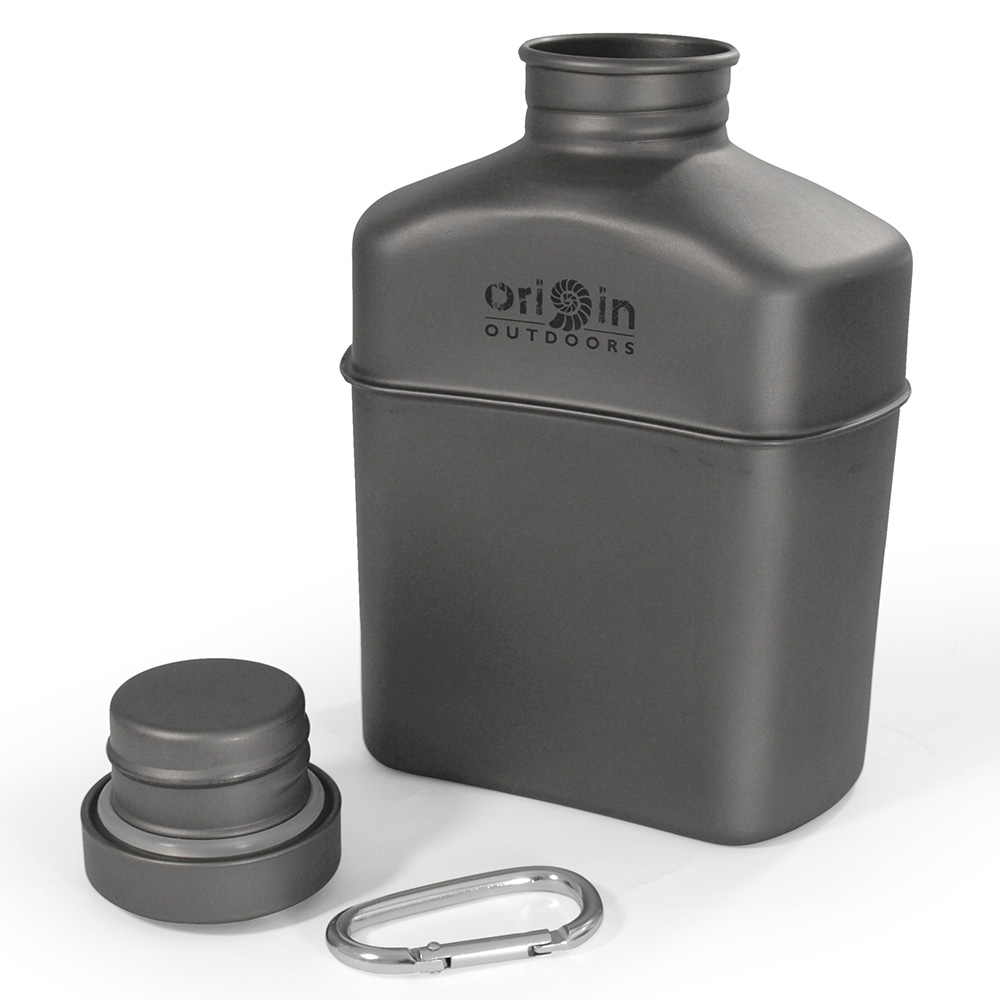 Origin Outdoors Feldflasche Titan 1 Liter grau extrem leicht inkl. Tragetasche Bild 1
