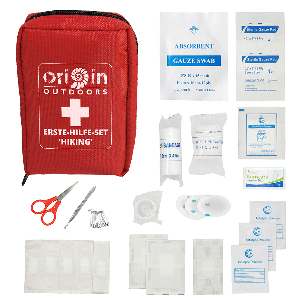 Origin Outdoors Erste Hilfe Set Hinking 18-tlg. rot