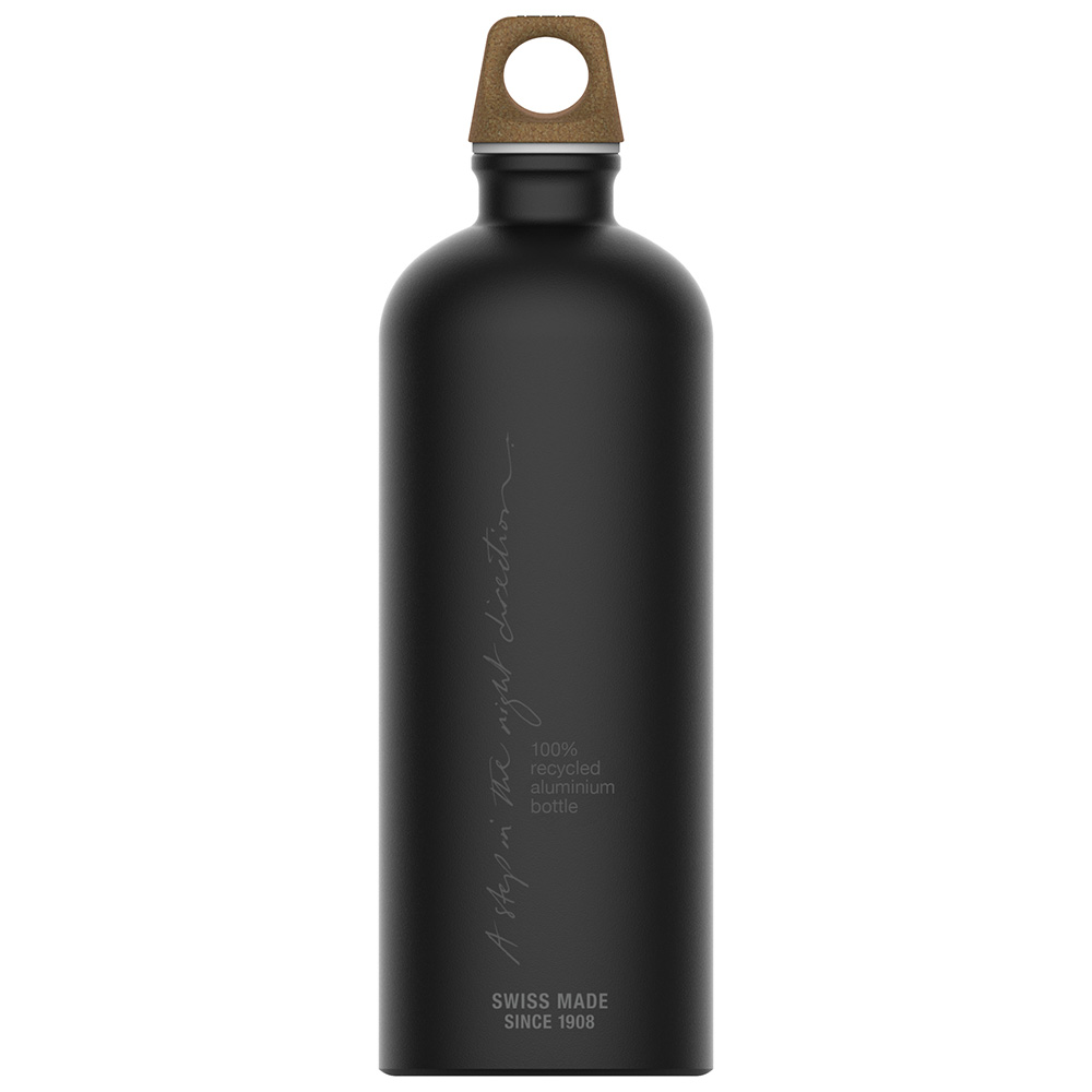 SIGG Alutrinkflasche Traveller MyPlanet Direction Plain 1 Liter Schraubverschluss schwarz Bild 1