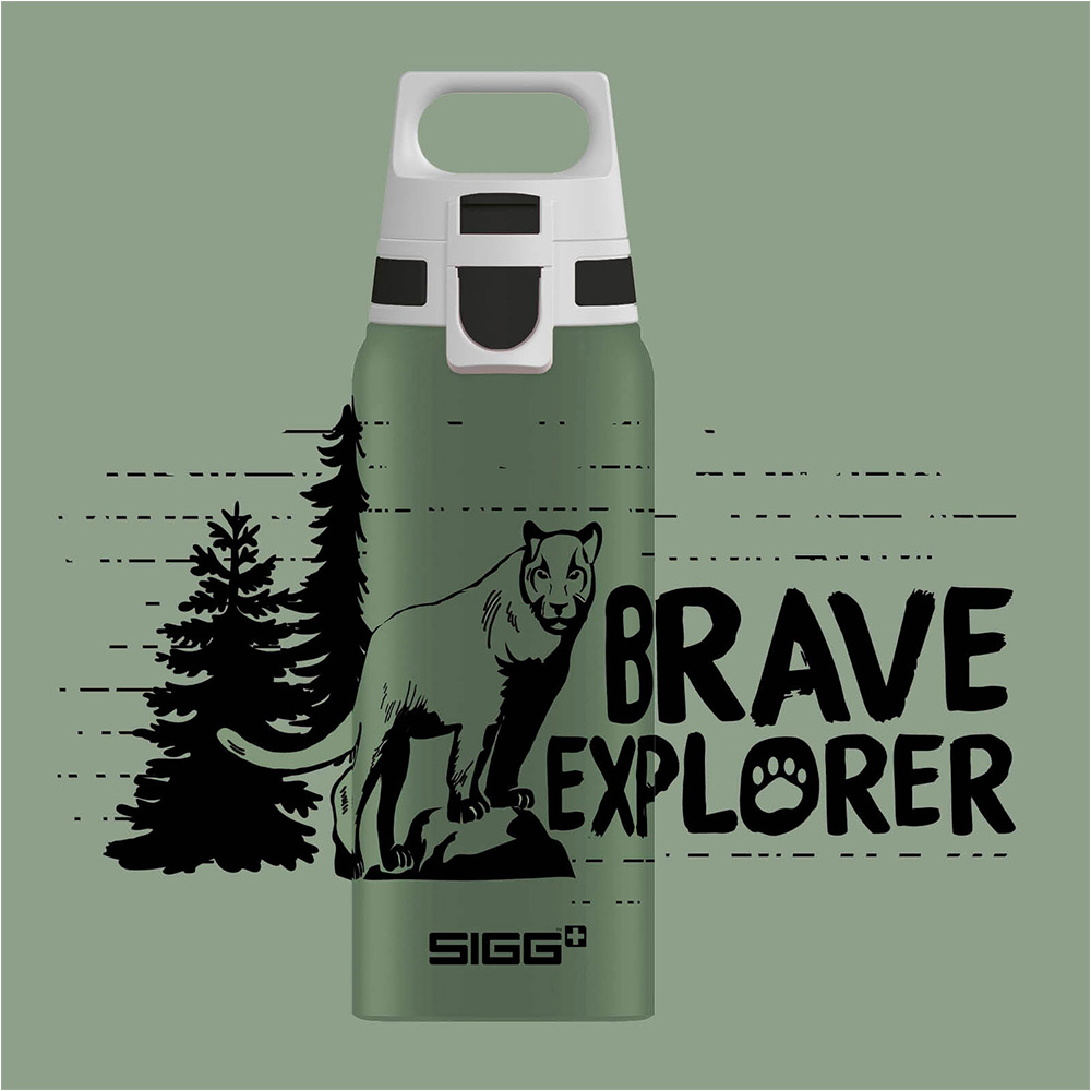 SIGG Alutrinkflasche WMB One Brave Mountain Lion 0,6 Liter Einhandverschluss oliv Bild 1